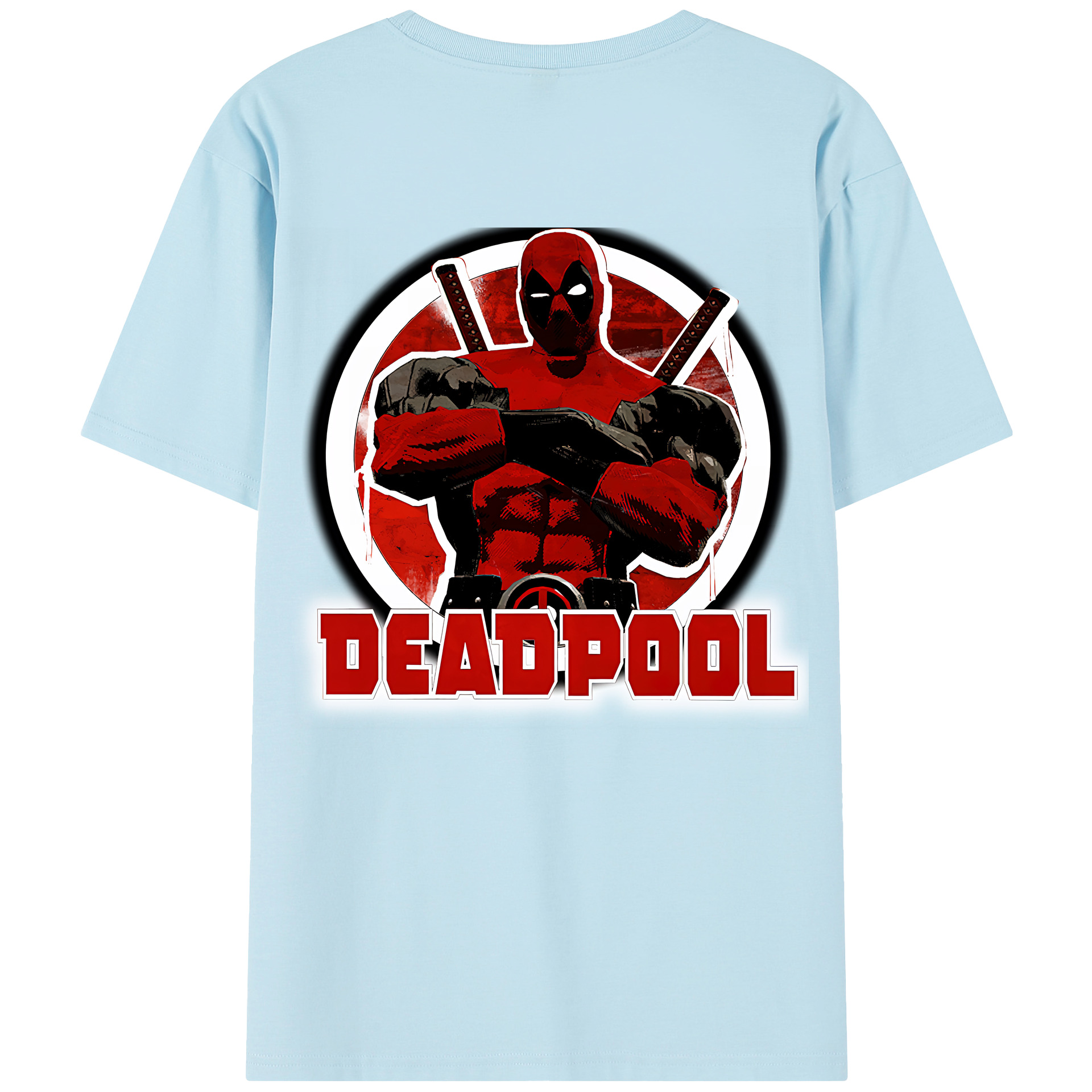 （画像用） Deadpool デッドプール 綿100％半袖Tシャツ（背面プリント）